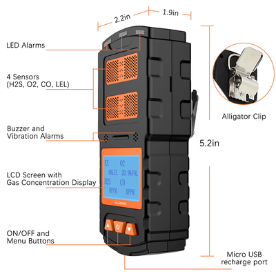Goede prijs. ODM robuuste Multigas-detector 4in1 voor koolmonoxidelekken in afgesloten ruimtes online
