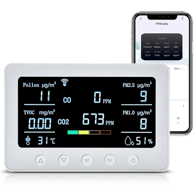 Good price PT02 Plus PM2.5 VOC Smart Aqi Monitor Apparaat Luchtkwaliteit CO2 Monitor online