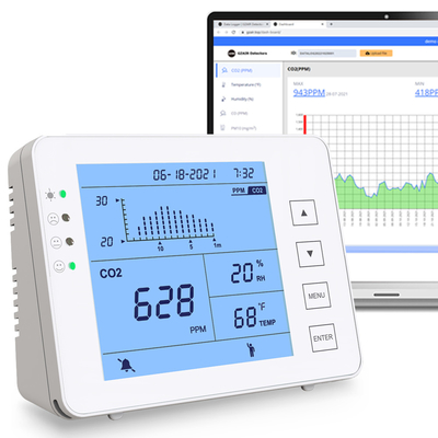 Good price Laboratoria Temperatuur Vochtigheid Co2 Sensor Smart Datalogger Monitor 170g online