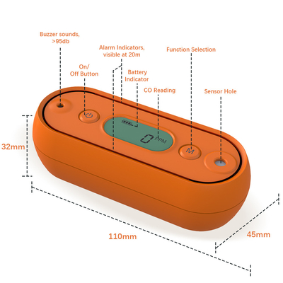 Good price Compacte draagbare koolmonoxide alarmdetector met digitaal scherm 125g online