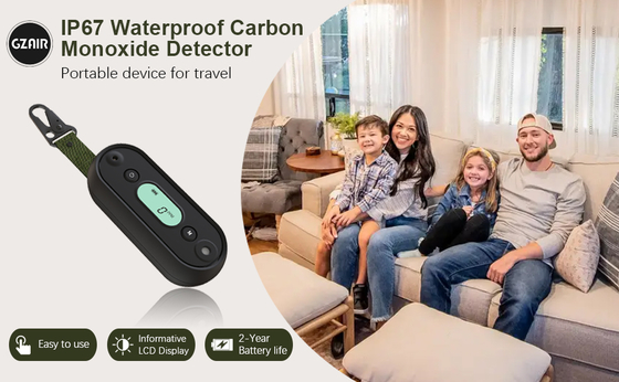 Waterdichte Marine Koolmonoxide (CO) Detector Alarm | 12V DC, 100dB Hoorbaar & LED Alert, UL 2034 Gecertificeerd | Draagbaar CO Alarm met Elektrochemische Sensor & Aanpasbare Drempelwaarde voor Boot/Camper