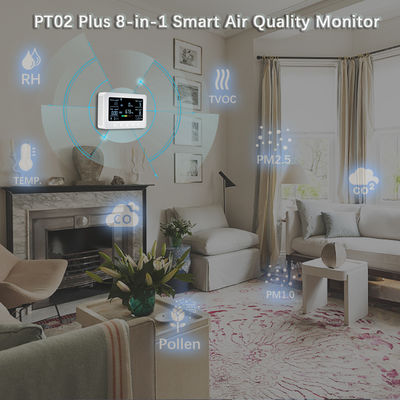 Goede prijs. Wi-Fi Air Quality Monitor Detects Pollen, TVOC, CO, CO2, PM2.5, 1.0, Temp. and RH, Air Quality Sensor & IoT Controller for Home online
