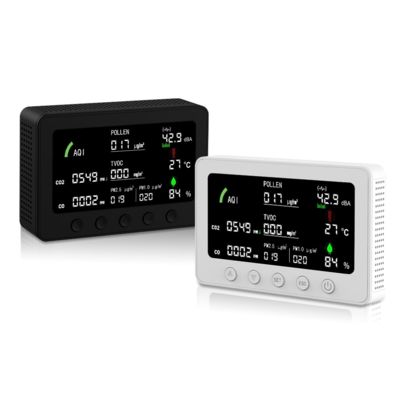 Goede prijs. 10-in-1 IoT Luchtkwaliteit Detector - Hoge Nauwkeurigheid PM1.0/CO2/Geluid/AQI Sensor met APP Monitoring op Afstand CE FCC Gecertificeerd online