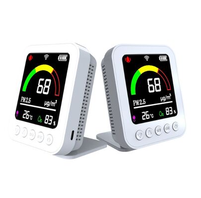 Goede prijs. Air Quality Tester - 6-in-1 PM2.5/PM10/Formaldehyde/TVOC/Temp Humidity Monitor, Rechargeable LCD Backlight for Home/Car/Travel online