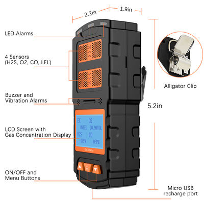 Goede prijs. Veelzijdige 4-in-1-gasmonitor voor riool, mijnbouw, olie en laboratoriumgebruik. online