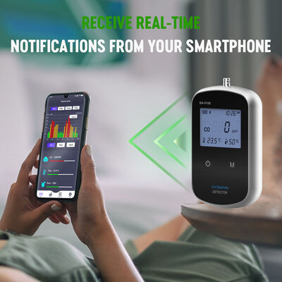 Goede prijs. Slim voertuig draagbare koolmonoxide detector oplaadbaar CO-gas alarm met temp RH voor auto reizen online