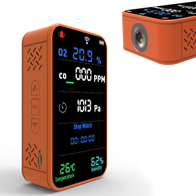 Goede prijs. Groothandel Slimme WiFi PT09 Luchtkwaliteit Monitor - 6-in-1 CO/O2/Temp/Vochtigheid/Barometer/Hoogtemeter Detector Real-time Weergave online